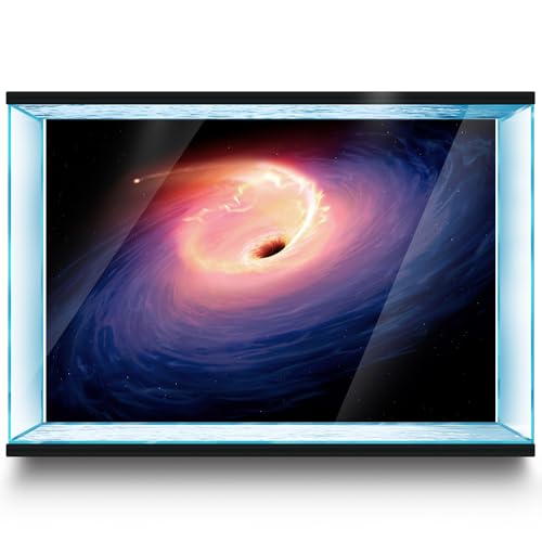 Aquarium Background Stickers - Cosmic Swirl, Black Hole - Fish Tank Reptile Terrarium Decor Poster (60 x 40 cm / (23.6 x 15.7 inches))