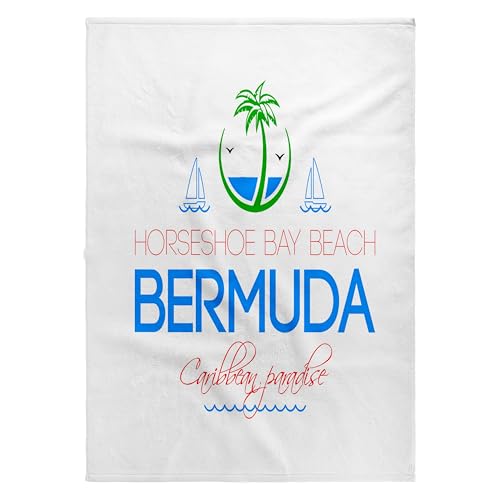 3dRose Horseshoe Bay Beach Bermuda Caribbean 22x30 Bath Hand Pool Towel - size: 22x30 Bath Hand Pool Towel