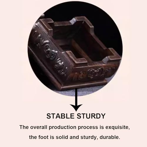 GOLDY&WENDY Square Solid Wood Base Handmade Carved Rosewood Display Stand Vase Teapot Aquarium Lamp Pedestal