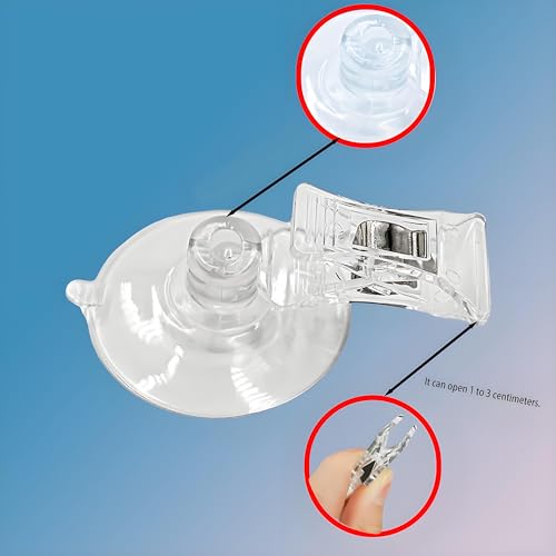 12 Pieces 45mm Suction Cup Clip Advertising Pop Display Business Cards Holder Stand Clear Clamps for Fridge Shower Aquarium
