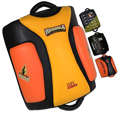 Muay Thai Low/Leg Kick Pads - Geltech Curved for Muay Thai, MMA, Kickboxing - style: Mughals Premium GelLined