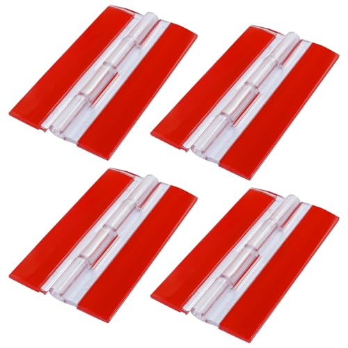 Hitefu 4 Pcs 65x40mm Clear Acrylic Hinges, Invisible Self Adhesive Hinge Kit for Aquarium Lids, Cabinets, Display Stands & DIY Furniture