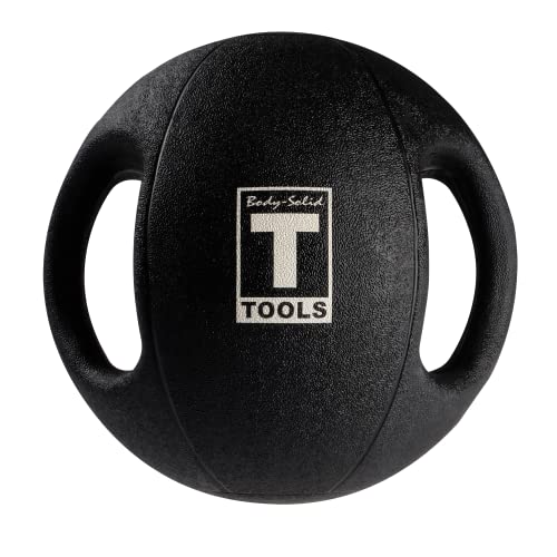 Body-Solid Exercise Medicine Balls, Heavy-Duty Non Slip Rubber Grip with Dual Handles Medicine Ball for Weights Training, Weightlifting & Core Workouts - size: 10 lbs.