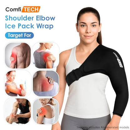 ComfiTECH Shoulder Arm Ice Pack Wrap for Pitchers, Flexible Ice Sleeve, M - size: Medium