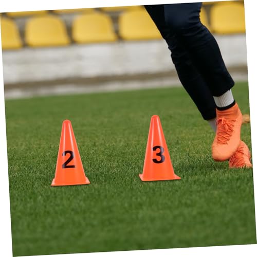 Toyvian 15pcs Plastic Numbered Training Cones Soccer Agility Markers for Basketball and Sports Practice Lightweight and Portable Numerical Identification for Drill Management