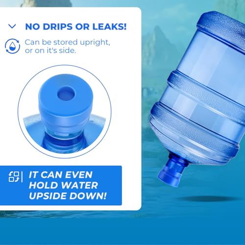 3 and 5 Gallon Water Jug Cap, Reusable Food Grade Silicone Replacement Cover for 55mm Opening Water Jug Lid, Non Spill Water Bottle Caps - pack of 3