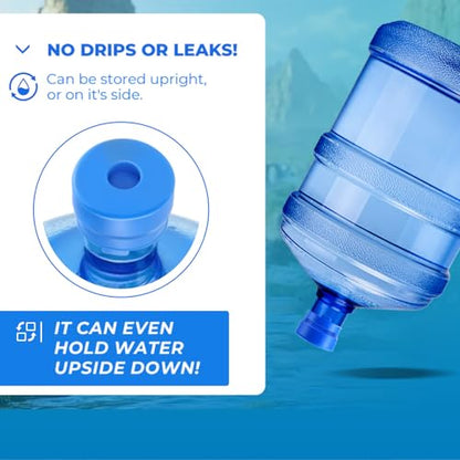 3 and 5 Gallon Water Jug Cap, Reusable Food Grade Silicone Replacement Cover for 55mm Opening Water Jug Lid, Non Spill Water Bottle Caps - pack of 3