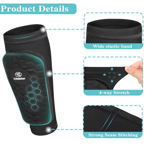 Soccer Shin Guards Shin Pads, Calf Compression Sleeve with Honeycomb Pads, Lightweight Shin Defender Shin Guards Kids for Adult Men Women, Boys, Girls, Youth - color: Green, size: Large