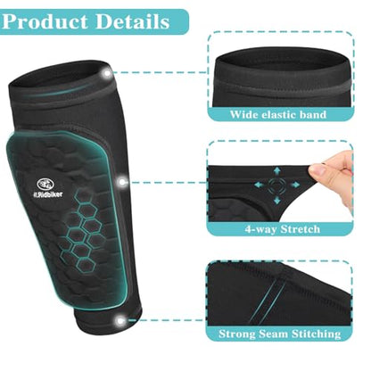 Soccer Shin Guards Shin Pads, Calf Compression Sleeve with Honeycomb Pads, Lightweight Shin Defender Shin Guards Kids for Adult Men Women, Boys, Girls, Youth - color: Green, size: Large