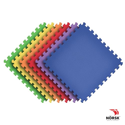 Norsk Reversible EVA Foam Play Mats, Rainbow Pack, 18-Pack