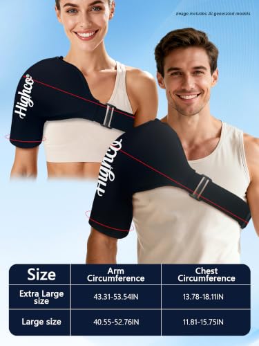 Shoulder Ice Pack Wrap for Rotator Cuff and Arm,Cold Compression for Relief - color: Large-black