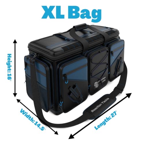 Reaction Tackle Saltwater Fishing Tackle Bags, Water Resistant 1000D PVC Tackle Box Bag with Removable Dividers, Fits 3600 and 3700 Trays, XL - size: XL Bag