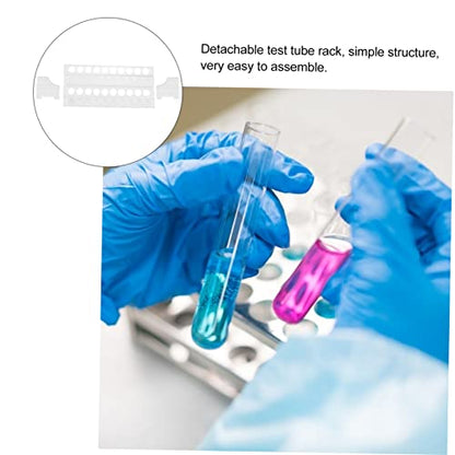 Zerodeko 5Pcs Detachable Test Tube Rack Lightweight Organizer for Test Tubes for Laboratory Testing and Food Service Portable Holder