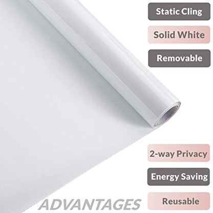 White Total Blackout Window Film, Static Cling Blackout Window Clings, 100% Light Blocking Film, Room Darkening Window Cover for Privacy Day Sleep Sun Blocking 23.6x78.7 inches - size: 23.6“ x 78.7" (60x200cm)