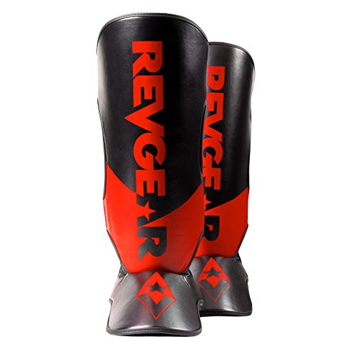 Revgear Pinnacle Shin Guard, Durable/Lightweight for Any Level Martial Arts - color: Red/Black, size: X-Large