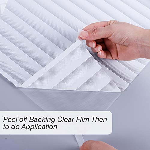 Privacy Window Film, Non Adhesive White Strips Window Sticker,Faux Shutter Blinds Looking Static Cling Glass Covering for Home Office Security Protection UV Blocking (11.8x78.7 inches) - size: 11.8x78.7 inches