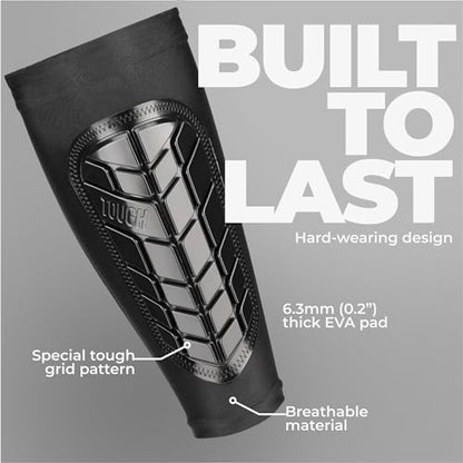 Tough Outdoors Padded Shin Guard Sleeves - Thick Long-Lasting EVA Foam Padding - Comfortable and Breathable Protection - Adults Youth & Kids for Soccer and Other Contact Sports - size: Large