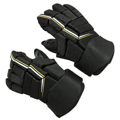 Ice Hockey Gloves for Young Players, 10 in / 25.4 cm, Protective Gear with High-Density Foam Padding, Flexible, Waterproof & Breathable for Ice, Roller, Field Hockey