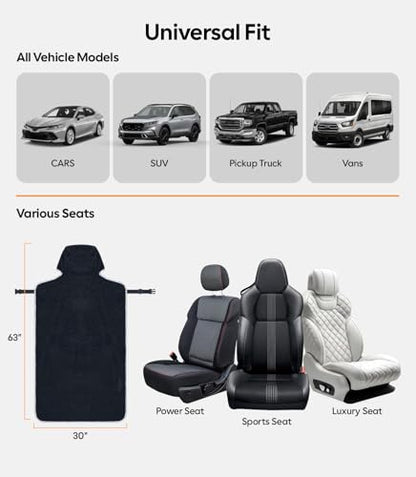 Wigoo Car Seat Cover Towel, Waterproof, for Use After Gym, Black, 1 Pack - color: Black, size: 1 Pack