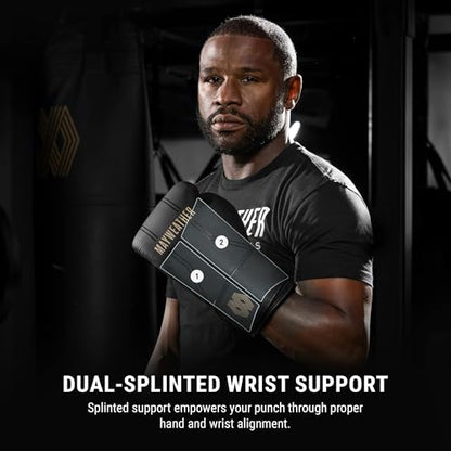 Hayabusa Mayweather Contender Boxing Gloves for Men and Women - color: Black/Gold, size: 16oz