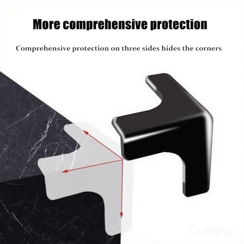 Black Soft Silicone Corner Guards for Baby Proofing – Adhesive Clear Table Edge Protectors for Furniture, Glass Tables, Sharp Edges (Black, 8-Pack) - size: Small