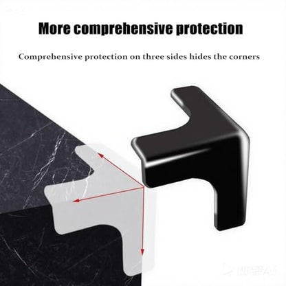 Black Soft Silicone Corner Guards for Baby Proofing – Adhesive Clear Table Edge Protectors for Furniture, Glass Tables, Sharp Edges (Black, 8-Pack) - size: Small