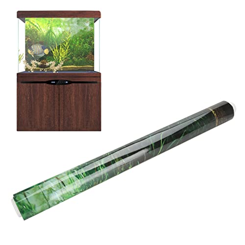 AYNEFY Aquarium Fish Background Poster, Water Grass Aquarium Background Poster PVC Adhesive Background Sticker Wallpaper Poster Aquarium Backdrop Decor (#9) - size: #9