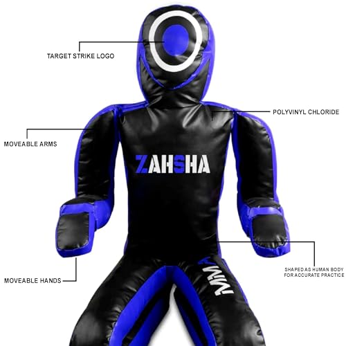 BJJ Wrestling Grappling Self Defense Training Vinyl Dummy, Unfilled - color: Blue, size: 60 inch|150cm|5 Feet
