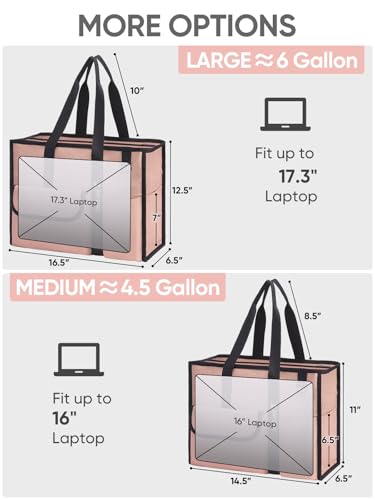 BALEINE Large Utility Tote Bag with Reinforced Bottom, Multi Pockets Foldable Tote Bag for Nurse, Travel, Work