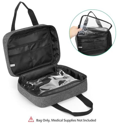 CURMIO Empty First Aid Kits Case, Portable Emergency Kit Organizer, Gray - color: Gray