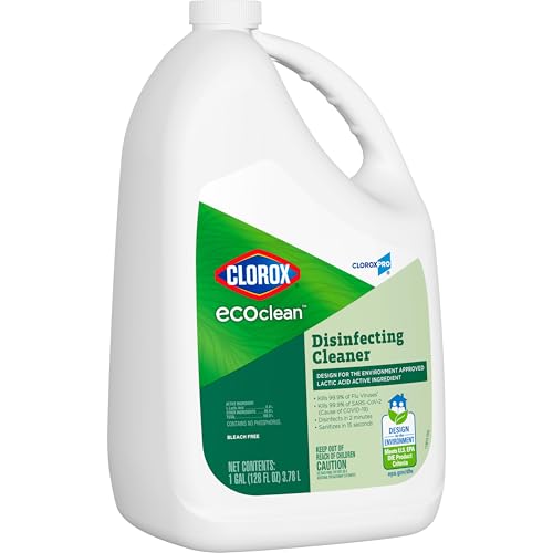 CloroxPro EcoClean Disinfecting Cleaner Refill, 128 Fluid Ounces | Disinfects in 2 Minutes, Sanitizes in 15 Seconds, Kills 99.9 Percent of Flu Viruses and SARS-CoV-2, Bleach Free - size: 128 Fl Oz (Pack of 1)