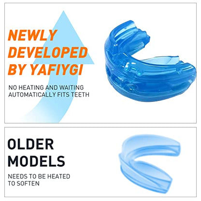 3 Pack Kids Youth Mouth Guard Football Sports Braces Mouthguards for Mouthpiece Boys Teeth for MMA Boxing Rugby Kickboxing Taekwondo Softball Lacrosse to Braces EVA Transparent Blue - color: Blue