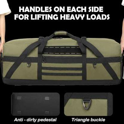 45" Extra Large Duffle Bag, Heavy Duty Duffle Bag with Multiple Pockets - color: Green