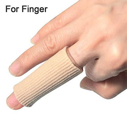 5 Pack Cut Toe Tube Sleeves Made of Elastic Fabric Lined Silicone Toe Sleeve Protector - size: 5.9Inch (Pack of 5)
