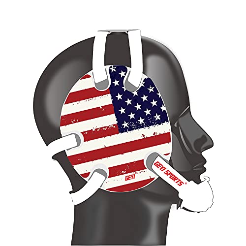 Wrestling Headgear with American Flag Wraps(Adult) - color: White