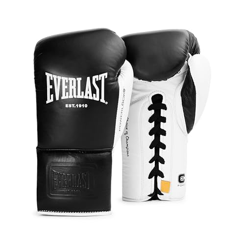Everlast Powerlock OG Pro Boxing Gloves - color: Black/White, size: 8oz