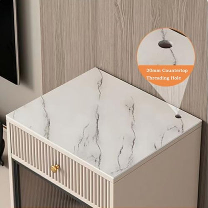 Sweeper Robot Storage Cabinet Sweeping Robot Storage Cabinet Shelf Robot Living Room Sideboard Fish Tank Cabinet Living Room Sideboards Sweeper Organizer(White,60x45x105cm)