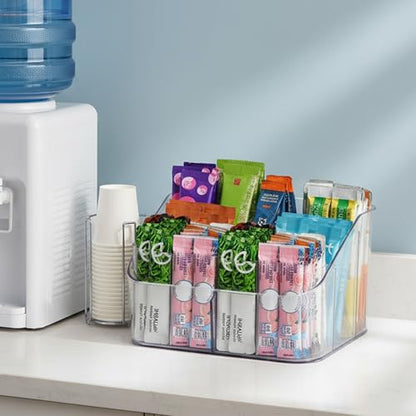Drink Packet Organizer, Powdered Drink Mix,Powder Packet,Acrylic Water Flavor Packet Organization Container with Removable Dividers for Storage Bins for Kitchen Cabinet, Pantry,Office - size: Large