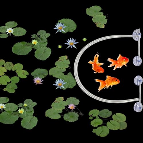 Aquariums Floating Plant Floating Plant Fence, Fish Feeding Ring Can Adjust Height with Water, Aquarium Decoration for Intercepts Floatings Plants, Fish Feeding