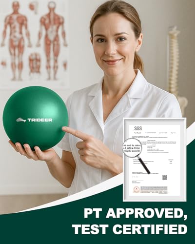 Trideer Exercise Ball for Physical Therapy, 9 Inch Pilates Ball - color: Green (with pump)