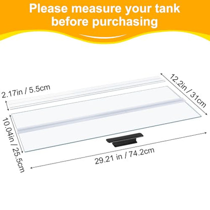 29.21x11.69 x0.16in Clear Tempered Glass Canopy,Aquarium Fish Tank Hoods FITS for Most 20Long/29 Gallon Fish Tanks (Aqueon, Marine Land & Perfecto) - size: 1PCS-29.21x11.69in