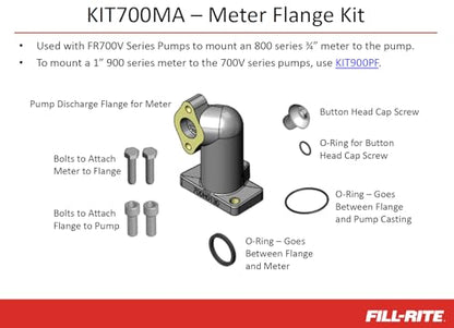 Fill-Rite KIT700MA Meter Flange Kit – Compatible with FR700V Series Pumps and 800 Series ¾″ Mechanical Meters - style: 700 Meter Flange