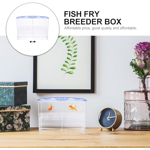 BESPORTBLE Aquarium Fry Breeding Box 2-Layer Isolation Hatching Container Plastic Fish Hatchery Tank for Betta Guppy Breeding and Fry Acclimation