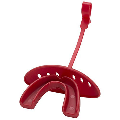 ADAMS USA 3-In-1 Lip Protector Varisty Mouth Guard with Strap - color: Scarlet