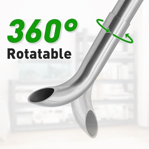 LINLAN 304 Stainless Steel Lily Pipe Inflow and Outflow with Mini Aluminum Alloy Pipe Holder, 360° Rotatable Outflow, Fits 5/8 Inch ID Filter Hose, for Rimless Aquariums (5/8")