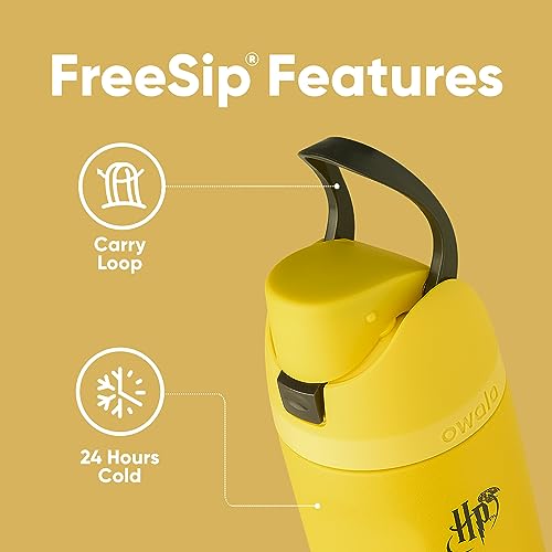 Owala Harry Potter FreeSip Stainless Steel Water Bottle 24 oz Hufflepuff - color: Hufflepuff, size: 24 Ounces