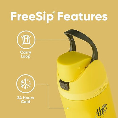 Owala Harry Potter FreeSip Stainless Steel Water Bottle 24 oz Hufflepuff - color: Hufflepuff, size: 24 Ounces