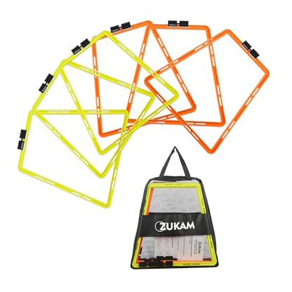 Trapezoid Agility Rings for Speed Training & Agility Footwork Training Speed Hurdles Ladder with Carrying Bag - size: 6 Rings