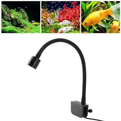 Omabeta LED Aquarium Clamp/Holder On Light for 3-6 Gallon Fish Tank, Adjustable Clamp Lamp for Plants and Fish, USB Power Supply, Aluminum Alloy + Silicone Soft Tube (Warm Light) - size: Warm Light