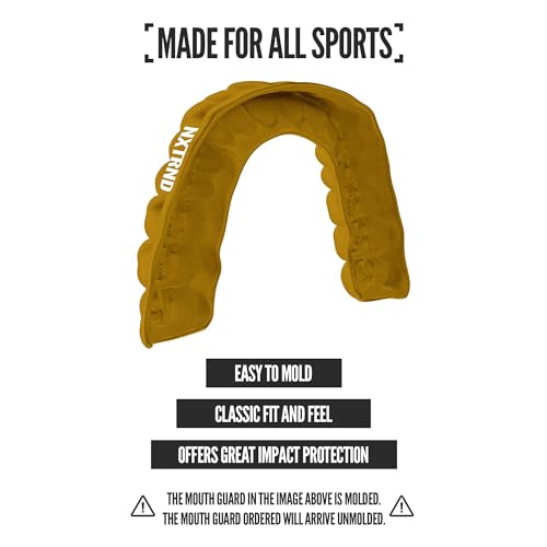 2 Pack Nxtrnd Classic Mouthguard, Custom Fit Sports Mouthpiece for Football, Boxing, MMA, Basketball, Hockey, Lacrosse, Youth & Adult (Gold) - color: Gold